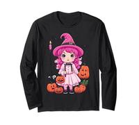 Piccola Strega Rosa di Halloween Maglia a Manica