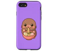 Piccola talpa giapponese mangiare ramen tagliatelle Kawaii carino divertente Custodia per iPhone SE (2020) / 7/8