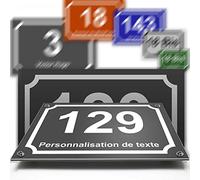 Piccola targa civica decorativa in alluminio e polietilene: per portone e cassetta delle lettere, collezione classica: 2 righe personalizzabili.