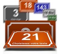 Piccola targa civica decorativa in alluminio e polietilene: per portone e cassetta delle lettere, collezione classica: 2 righe personalizzabili.