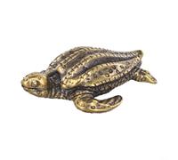 Piccola tartaruga decorativa per scrivania Feng Shui Piccola | Materiale in rame, finitura anticata, per una consistenza robusta, peso di 55 g, linee ricche di dettagli