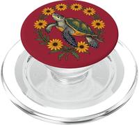 Piccola tartaruga e fiori Susan dagli occhi neri PopSockets PopGrip per MagSafe