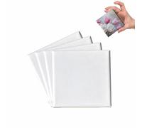 Piccola tela in legno per artisti, mini tela bianca quadrata bianca allungata in tinta unita, perfetta per pittura acrilica e a base d'acqua, matite e gessetti, decorazioni per la casa, 7 x 7 cm (4