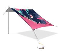 Piccola tenda da spiaggia rosa e nera UPF50+, impermeabile, grande riparo solare con pala per sabbia, sacchi di sabbia per campeggio, picnic, cortile e pesca