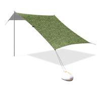 Piccola tenda da spiaggia verde verde con protezione UPF50+, leggera e portatile, con pala di sabbia, sacchi di sabbia per campeggio, picnic, cortile