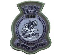 Piccola toppa ricamata 846 Naval Air Squadron Subdued - MOD LICENSED