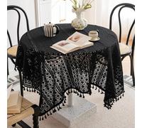 Piccola tovaglia Quadrata in Pizzo, tovaglie Vintage all'Uncinetto con Nappe, copritavolo in Stile Francese, centrini da Tavolo in Cotone Fatti a Mano per Addio al Nubilato, Festa di complea