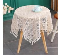 Piccola tovaglia Quadrata, tovaglie Vintage all'Uncinetto con Nappe, centrini da Tavolo in Cotone Fatti a Mano, tovaglia in Pizzo macramè per Matrimoni, Feste, casa, Compleanni, Decorazioni