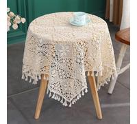 Piccola tovaglia Quadrata, tovaglie Vintage all'Uncinetto con Nappe, centrini da Tavolo in Cotone Fatti a Mano, tovaglia in Pizzo macramè per Matrimoni, Feste, casa, Compleanni, Decorazioni