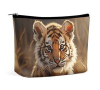 Piccola trousse cosmetica a forma di tigre con cerniera, grande borsa da to