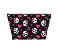 Piccola trousse da donna, mini trousse per cosmetici, borsa da viaggio, organizer per articoli da toeletta, astuccio per trucchi e matite, idea regalo per ragazze, gamepad gamer e videogiochi, Teschio