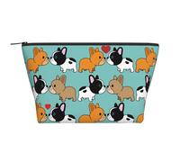 Piccola trousse da donna, mini trousse per cosmetici, borsa da viaggio, organizer per articoli da toeletta, astuccio per trucchi e matite, idea regalo per ragazze, gamepad gamer e videogiochi, Bulldog