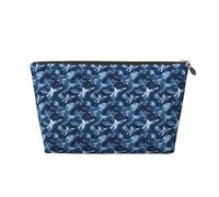Piccola trousse da viaggio organizer - blu navy mimetico stampa aeromobile borsa da viaggio in pelle da viaggio per donne e uomini, organizer per borsa con cerniera
