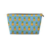 Piccola trousse da viaggio organizer - Borsa da viaggio in pelle con stampa ananas blu cielo borsa da viaggio per donne e uomini, organizer per borsa con cerniera