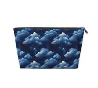 Piccola trousse da viaggio organizer - borsa da viaggio in pelle con stampa cielo cielo nuvole stelle borsa da toilette da viaggio per donne e uomini, organizer per borsa con cerniera