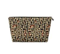 Piccola trousse da viaggio organizer - Borsa da viaggio in pelle con stampa mimetica labirinto, borsa da viaggio per donne e uomini, organizer per borsa con cerniera