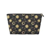 Piccola trousse da viaggio organizer - Borsa da viaggio in pelle con stampa retrò con motivo cielo stampato, per donne e uomini, organizer per borsetta con cerniera