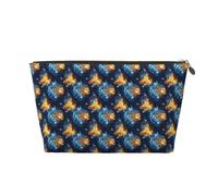 Piccola trousse da viaggio organizer - Cool Blue Lion Head Print Leather Travel Toiletry Bag per donne e uomini, organizer per borsa con cerniera