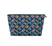 Piccola trousse da viaggio organizer - Cool Off-Road Trucks stampa borsa da viaggio in pelle per donne e uomini, organizer per borsa con cerniera