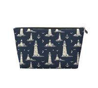 Piccola trousse da viaggio organizer - Faro Anchor gabbiano stampa in pelle borsa da viaggio per donne e uomini, organizer per borsa con cerniera