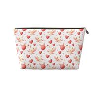 Piccola trousse da viaggio organizer - rosa fata con cuore stampato in pelle borsa da viaggio per donne e uomini, organizer per borsa con cerniera