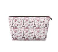 Piccola trousse da viaggio organizer - rosa Parigi Street Scene Print Borsa da viaggio in pelle per donne e uomini, organizer per borsa con cerniera