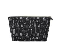 Piccola trousse da viaggio organizer - Science Lab Doodle modello stampa in pelle borsa da viaggio per donne e uomini, organizer per borsa con cerniera