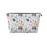 Piccola trousse da viaggio organizer - Science Lab Doodle Pattern (2) Borsa da viaggio in pelle stampata per donne e uomini, organizer per borsa con cerniera