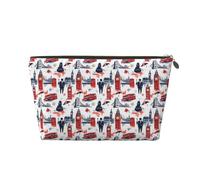 Piccola trousse da viaggio organizer - semplice borsa da viaggio in pelle con stampa street art per donne e uomini, organizer per borsetta con cerniera