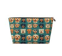 Piccola trousse da viaggio organizer - Simpatico cucciolo faccia una stampa in pelle borsa da viaggio per donne e uomini, organizer per borsa con cerniera