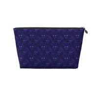 Piccola trousse da viaggio organizer - viola Cyber Wolf Head Print Leather Travel Toiletry Bag per donne e uomini, organizer per borsa con cerniera