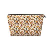 Piccola trousse da viaggio per il trucco, organizer per l'autunno del Ringraziamento, in pelle, con stampa alimentare, per donne e uomini, organizer per borsetta con cerniera