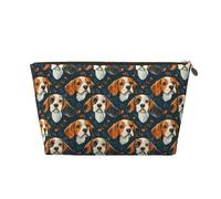 Piccola trousse da viaggio per trucchi, borsa da viaggio in pelle con stampa di cuccioli di Beagle, borsa da viaggio per donne e uomini, organizer per borsetta con cerniera