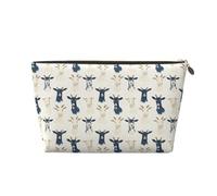 Piccola trousse da viaggio per trucchi, semplice stampa di capre, borsa da viaggio in pelle per donne e uomini, organizer per borsetta con cerniera