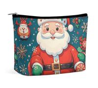 Piccola trousse elegante e spaziosa con motivo natalizio di Babbo Natale, borsetta per il trucco portatile cerni era, astuccio
