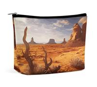 Piccola trousse elegante e spaziosa, ideale per il trucco in stile western, perfetta deserto, con cerniera, as tuccio