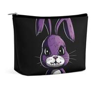 Piccola trousse elegante e spaziosa viola con motivo coniglio arrabbiato, pochette per il trucco portatile cern iera, astuccio