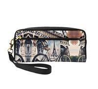 Piccola trousse per cosmetici da viaggio con la Torre Eiffel di Parigi, piccola trousse portatile da viaggio per pennelli da trucco da donna, Nero , Taglia unica, Astuccio per trucchi