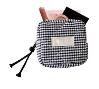 Piccola trousse per il trucco, portatile, con cerniera, per rossetto, portamonete, portamonete, per chiavi 'auto, carte di credito, contanti, rossetti, auricolari, cosmetici, Nero , Refer to