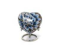 Piccola Urna Funeraria A Forma Di Cuore In Ottone Per Ceneri.