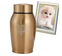 Piccola urna in metallo per ceneri di animali domestici, piccole urne in acciaio inox, per ceneri umane, urna funeraria personale per animali domestici o umani