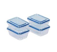 Piccola valigetta trasparente blu | Contenitore in plastica sigillato per modelli in miniatura in scala 1:6, organizzazione di gioielli artigianali; protegge da