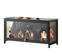 Piccola Vetrina for Curiosità, Vetrinetta Espositiva con Ante In Vetro Acrilico, Ampio Piano Superiore, for Figure E Giocattoli(Black,80cm/31.5in)