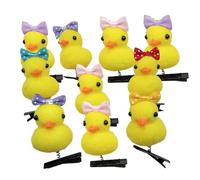 Piccole anatre forcine,Cartoon anatre peluche set di forcine,Clip primavera piccola anatra gialla tornante primavera accessori ragazza cartone animato anatra copricapo 10 pezzi