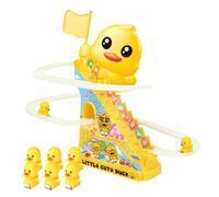 Piccole anatre giocattolo da arrampicata, giocattolo sulle montagne russe d'anatra,Piccolo giocattolo d'anatra - Roller Electric Track Slide Stairs Coaster Giocattolo per bambini, bambini piccoli