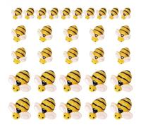 Piccole api in resina, 30 pezzi, piccole api in plastica, con retro piatto, decorazioni per artigianato, feste di compleanno, decorazione da tavolo (30)