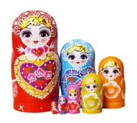 Piccole bambole russe Gigognes 7 pezzi decorazioni per ufficio in legno | Bambole Gigognes Decorative per Ragazzi Ragazze Casa Appartamento Camera Ufficio Sala Giochi Soggiorno Compleanno