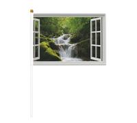 Piccole bandiere a forma di cascata in una foresta, mini bandiere su bastone per feste, attività di squadra, parate, decorazione per vacanze, confezione da 10