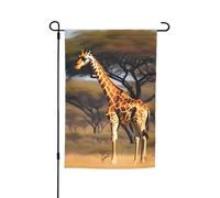 Piccole bandiere africane con giraffa maestosa stampa albero per cortile giardino bandiera spessa per portici prati resistenti allo sbiadimento