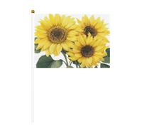Piccole bandiere da tenere in mano con girasoli gialli, mini bandiere su bastone per feste, attività di squadra, parate, decorazione per le vacanze, confezione da 10